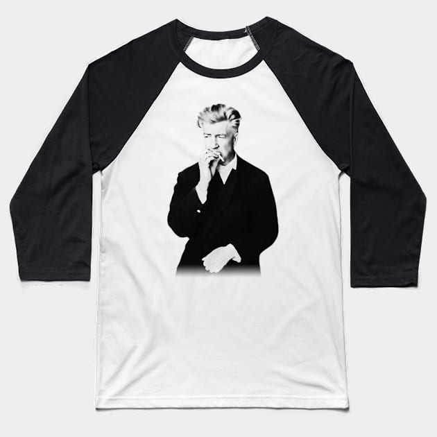 david lynch visual art Baseball T-Shirt by DOGGIES ART VISUAL